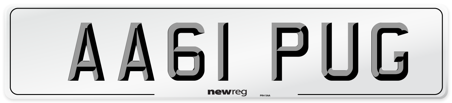 AA61 PUG Number Plate from New Reg